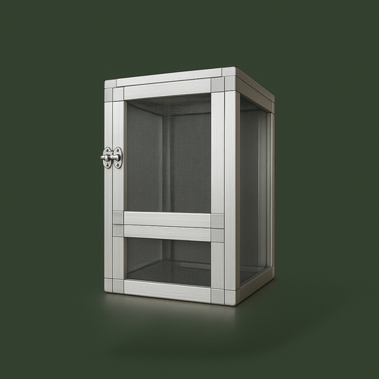 Cage en métal grillagée pour lézard – L’Atelier Terrator