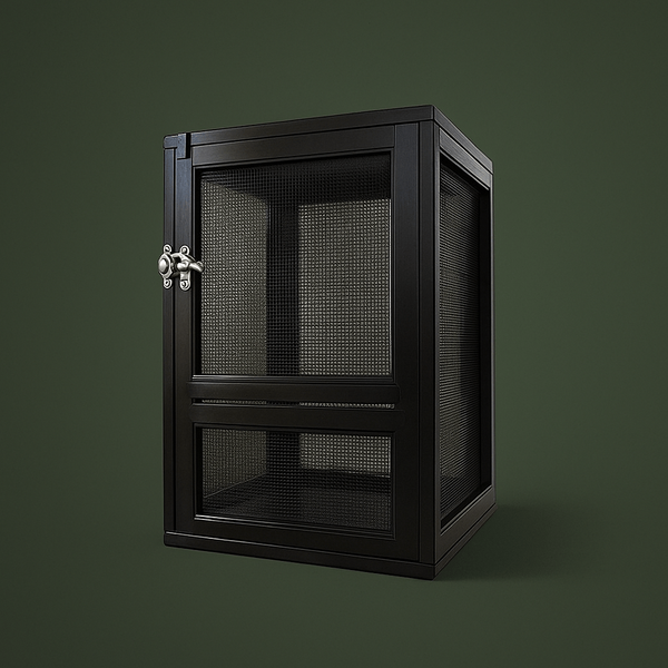 Cage noir en métal grillagée pour reptile – L’Atelier Terrator