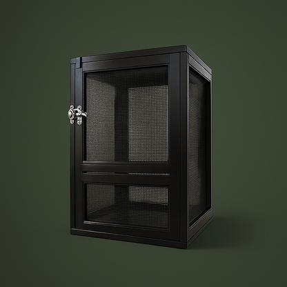 Cage noir en métal grillagée pour reptile – L’Atelier Terrator