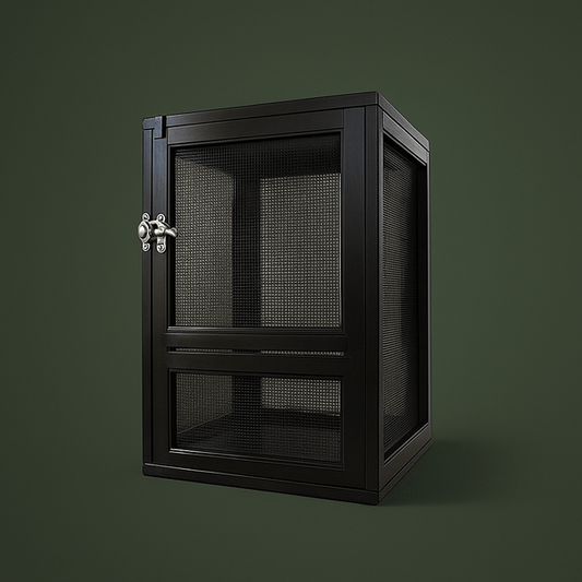 Cage noir en métal grillagée pour reptile – L’Atelier Terrator