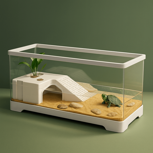 Habitat en verre pour tortue d'eau blanc XL – L’Atelier Terrator
