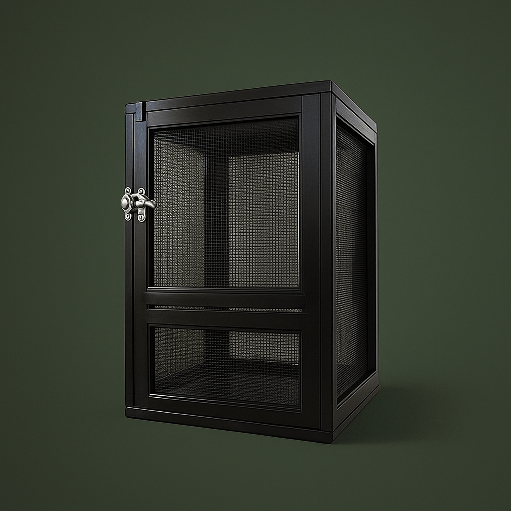 Cage noir en métal grillagée pour reptile – L’Atelier Terrator