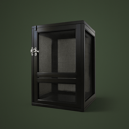 Cage noir en métal grillagée pour reptile – L’Atelier Terrator