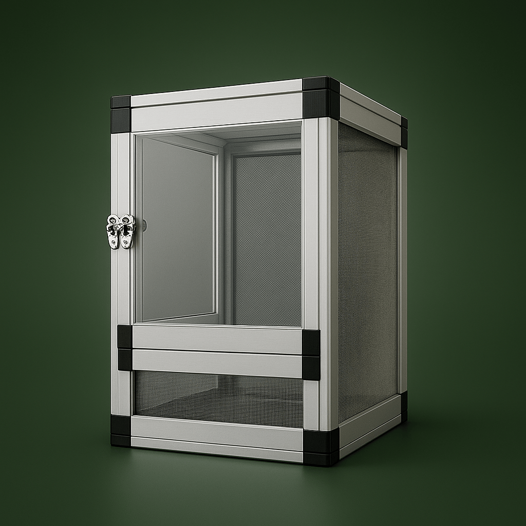 Cage en métal avec porte en acrylique pour reptile – L’Atelier Terrator
