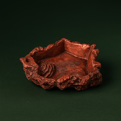 Mangeoire en résine effet rocher rouge – L’Atelier Terrator